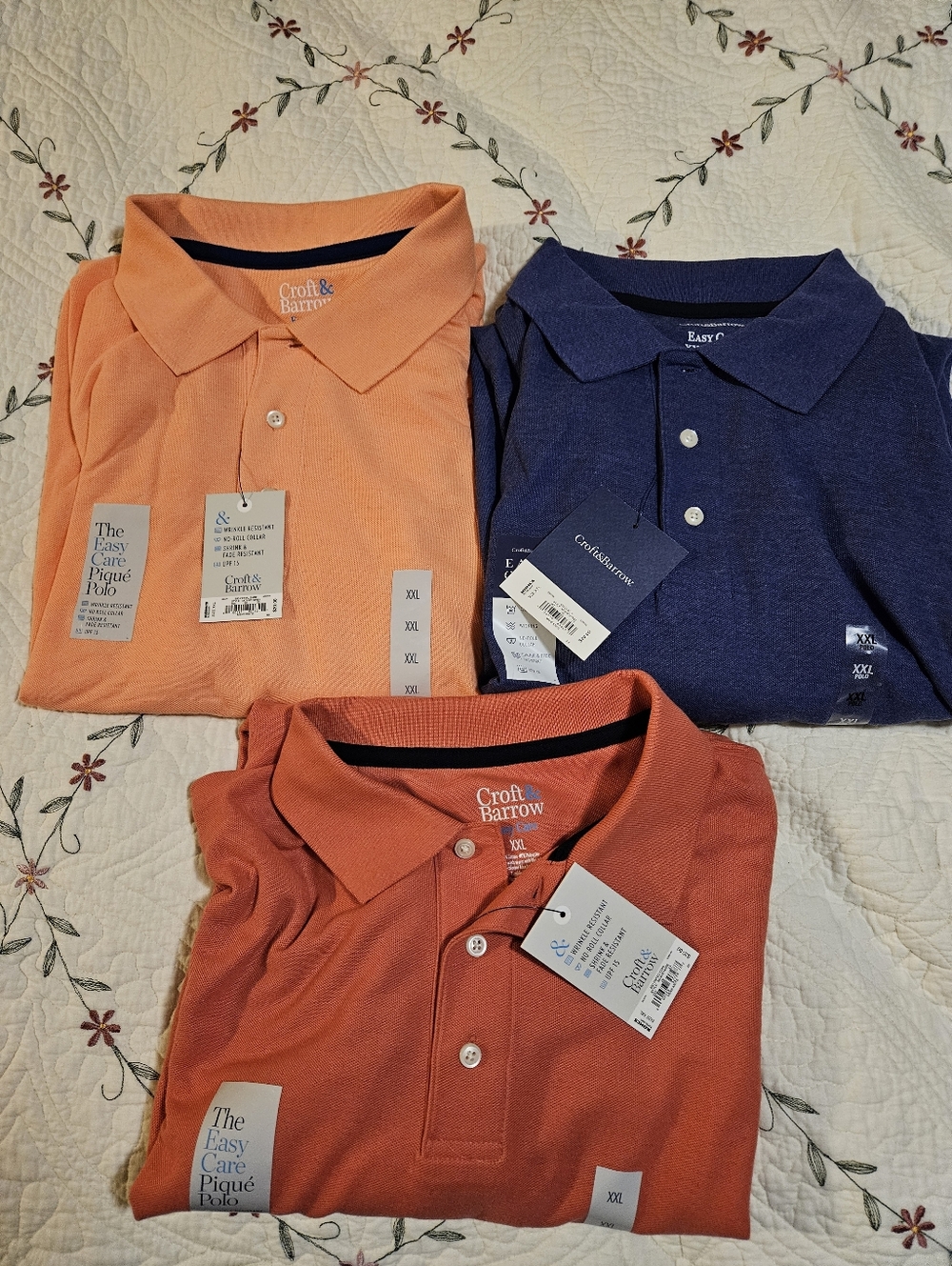 croft & barrow Men's Polo Set — Coral, Peach, Navy